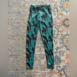 blackmilk Green and Black Panther Print high waisted  Leggings RARE